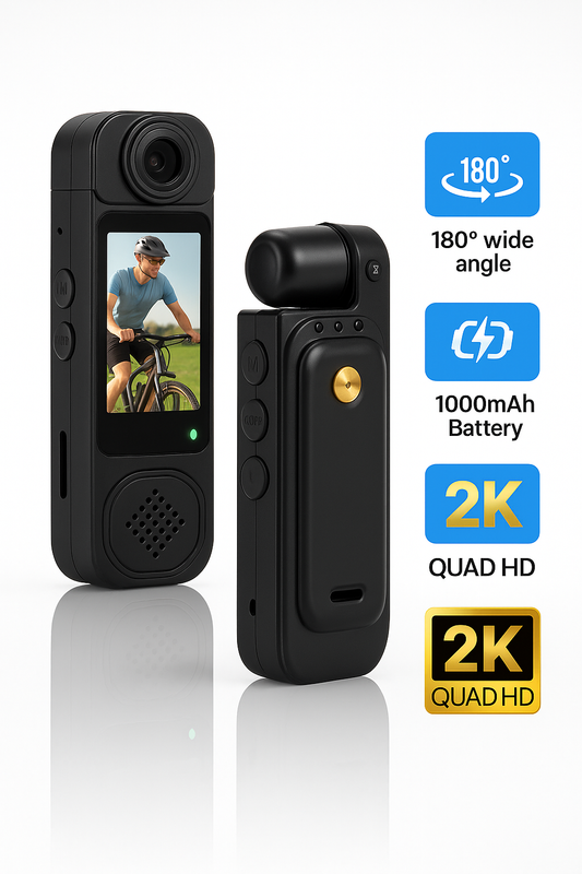 Caméra Sportive Portable 2K - Vision Nocturne & Grand Angle